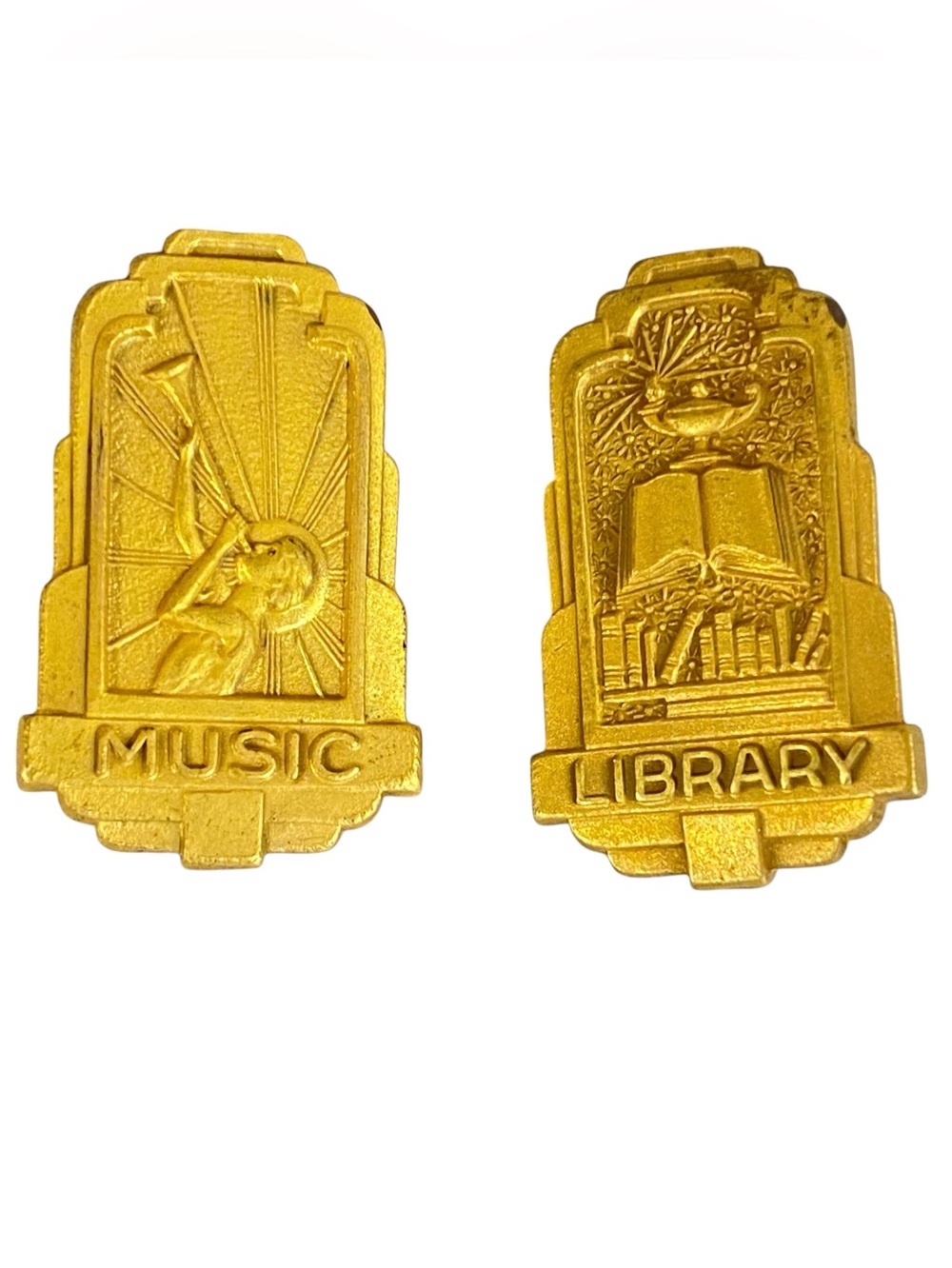 Balfour Gold Tone Metal Achievement Pins High School Graduation Honor Set of 2